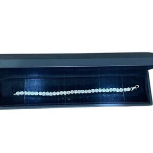 Moissanite Diamond Tennis Bracelet 3mm Adjustable 18K Brilliant Cut 7 In"